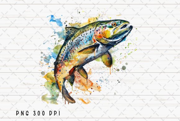 Download Trout Fish Watercolor Fishing PNG - Water Collection