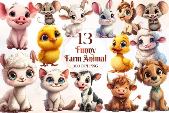 Download Funny Farm Animal Sublimation Clipart - Animal Collection