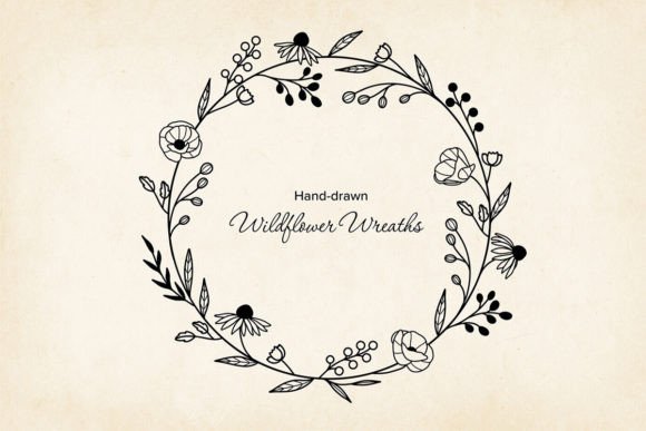 Download Hand-drawn Vector Floral Garland SVG - Hand Collection