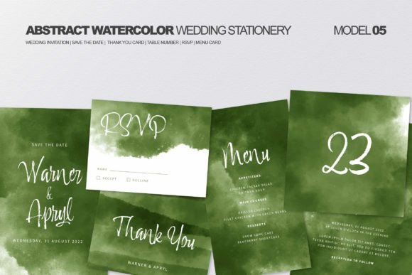 Download Abstract Watercolor Wedding Stationery - Water Collection