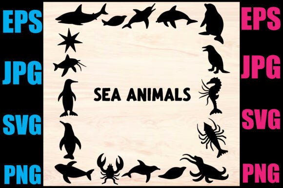 Download Sea Animals Silhouette Vector Set - Animal Collection