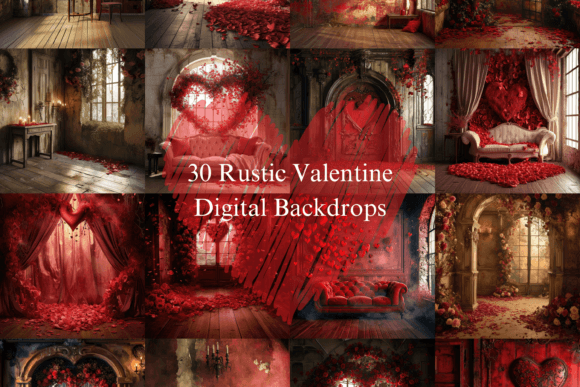 Download Rustic Valentine Day Digital Backgrounds - Rustic valentine Collection