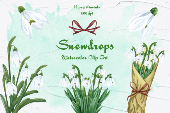Download Snowdrops Watercolor Clip Art - Water Collection