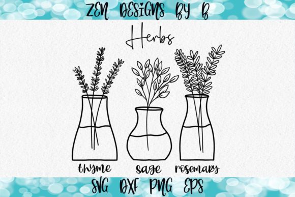 Download Hand Drawn Herbs, Sage, Rosemary, Thyme - Hand Collection