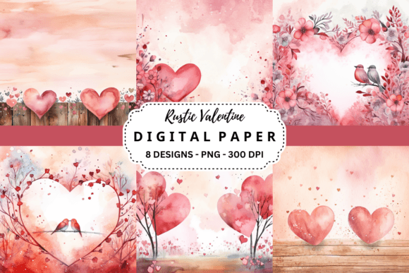 Download Watercolor Rustic Valentine Background - Rustic valentine Collection