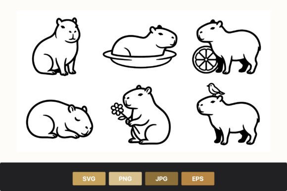 Download Capybara Line Art Animal Drawing - Animal Collection