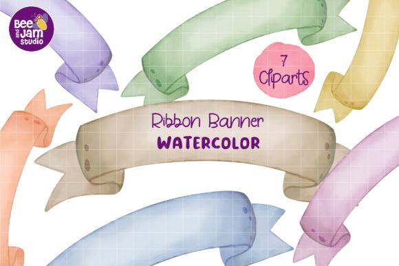 Download Watercolor Ribbon Banner Sublimation - Water Collection