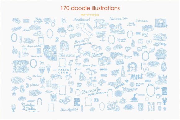 Download Whimsy Italian Journey:Hand-Drawn Doodle - Hand Collection