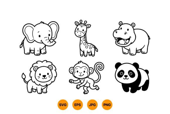 Download Cute Jungle Animal Clipart - Animal Collection
