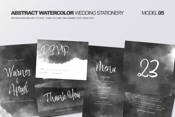 Download Abstract Watercolor Wedding Stationery - Water Collection