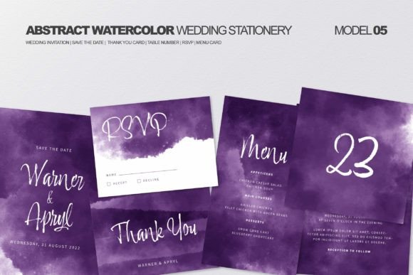 Download Abstract Watercolor Wedding Stationery - Water Collection
