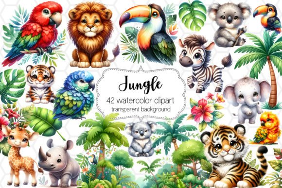 Download 42 Jungle Animal Cliparts Bundle - Animal Collection