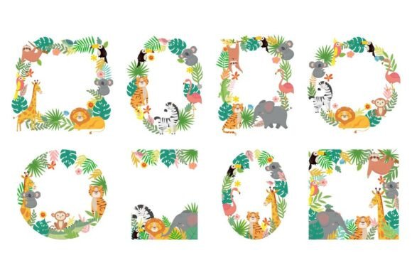 Download Cartoon Animals Frame. Jungle Animal - Animal Collection