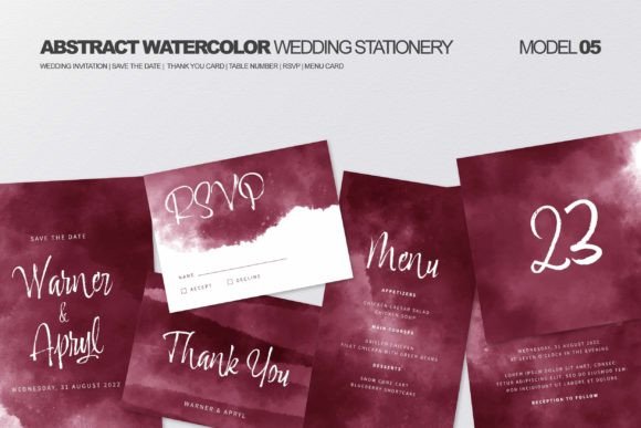 Download Abstract Watercolor Wedding Stationery - Water Collection