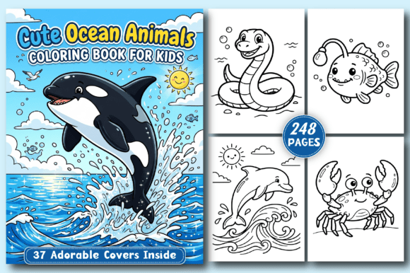 Download Cute Ocean Animals KIDS Coloring Book - Animal Collection