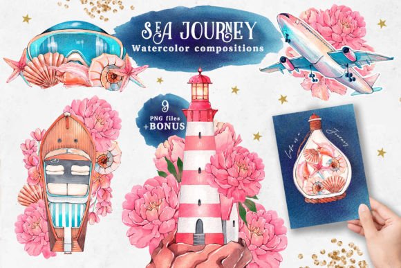 Download Sea Journey Summer Watercolor Clipart - Water Collection