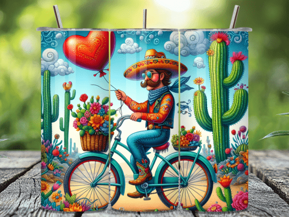 Download Cactus Bicycle Cowboy Valentine Tumbler - Cowboy valentine Collection