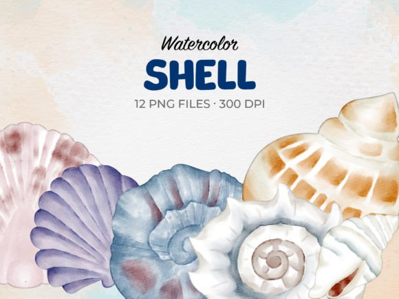Download Watercolor Shell and Shellfish Clip Art - Water Collection