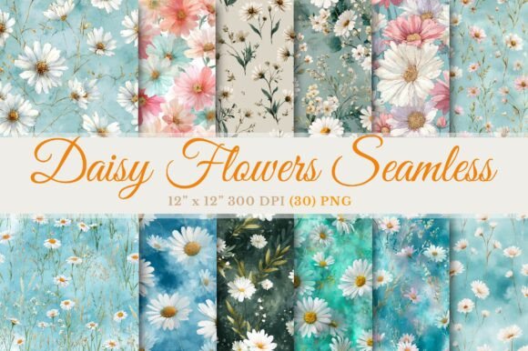 Download Daisy Flowers Watercolor Floral Seamless - Water Collection