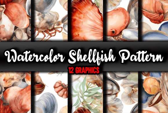 Download Watercolor Shellfish Pattern - Water Collection