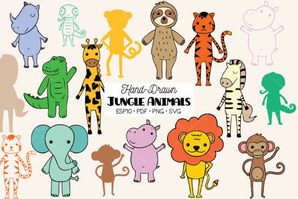 Download Jungle Animal Hand Drawn Character Color - Hand Collection