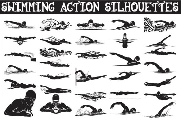 Download A Dynamic Swimming Action Silhouettes3 - Swimming Collection