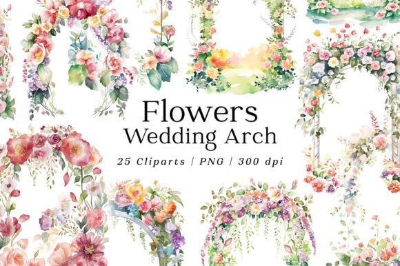 Download Spring Flowers Wedding Arch Watercolor - Water Collection