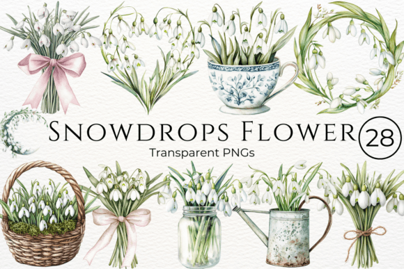 Download Snowdrops Flower Watercolor Cliparts - Water Collection